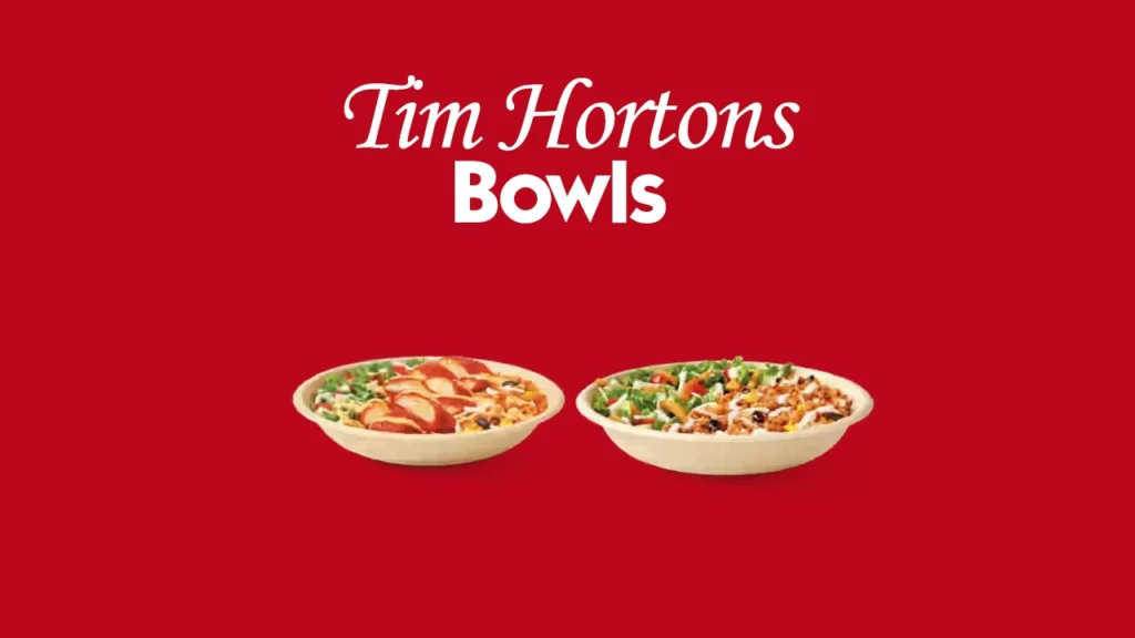 Tim Hortons Bowls menu